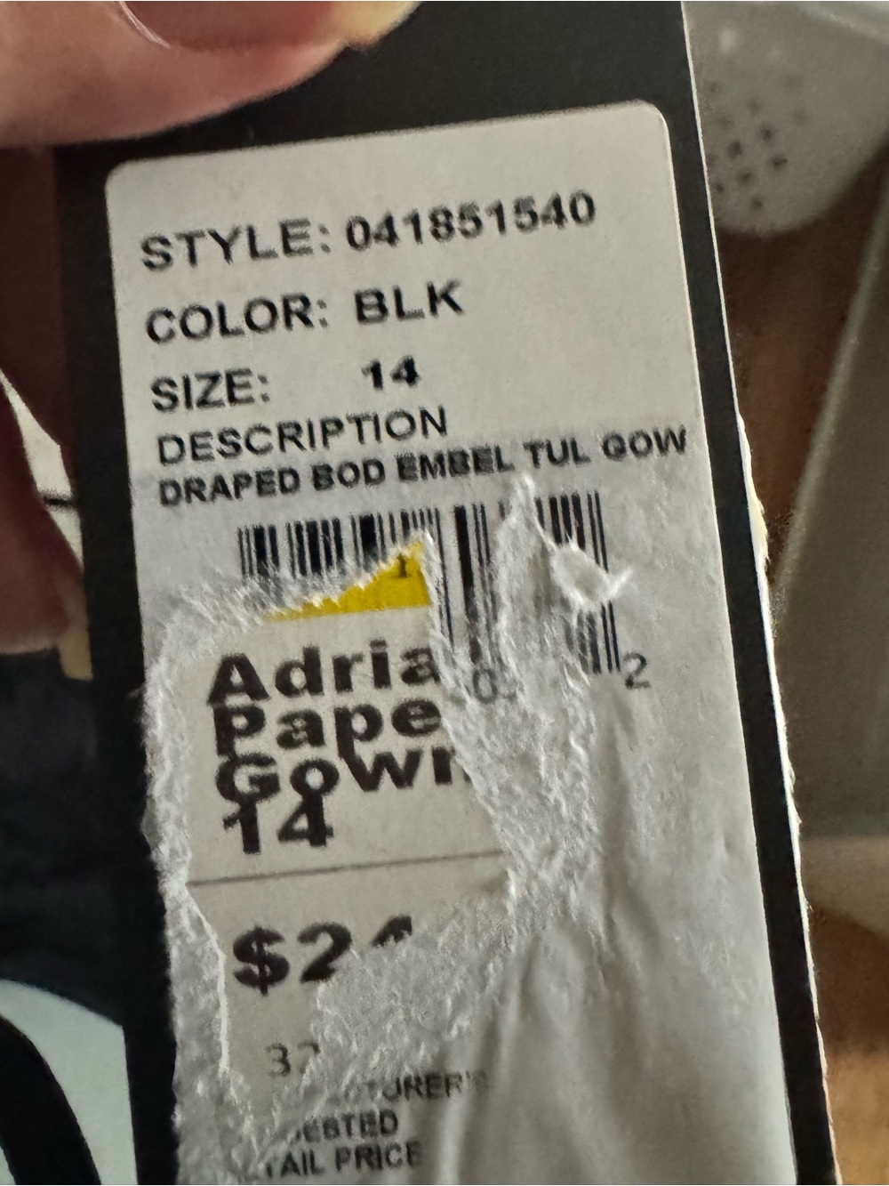 Adrianna Papell strapless tulle gown maxi dress black 14 NWT - Picture 6 of 14
